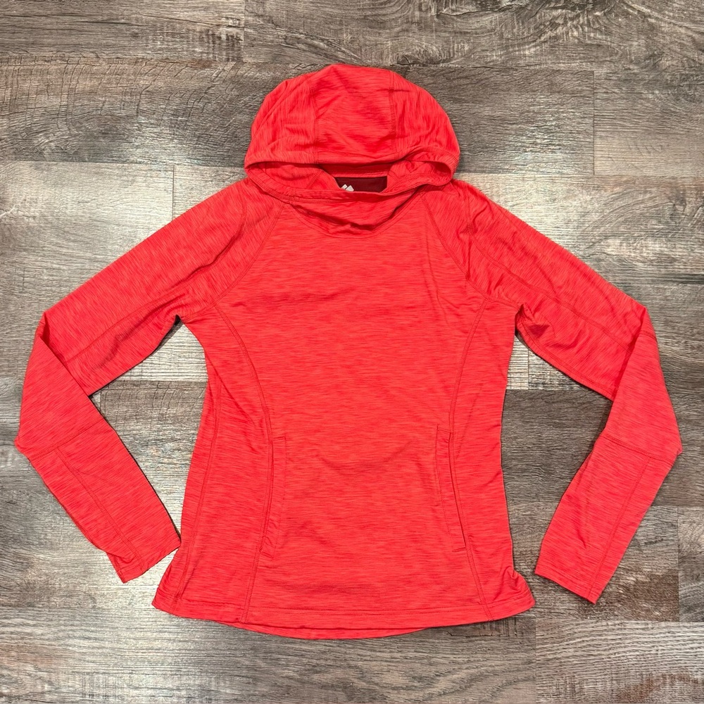 Obermeyer Women’s Red Hoodie Winter Ski Layer With Thumbholes and Pocket Medium